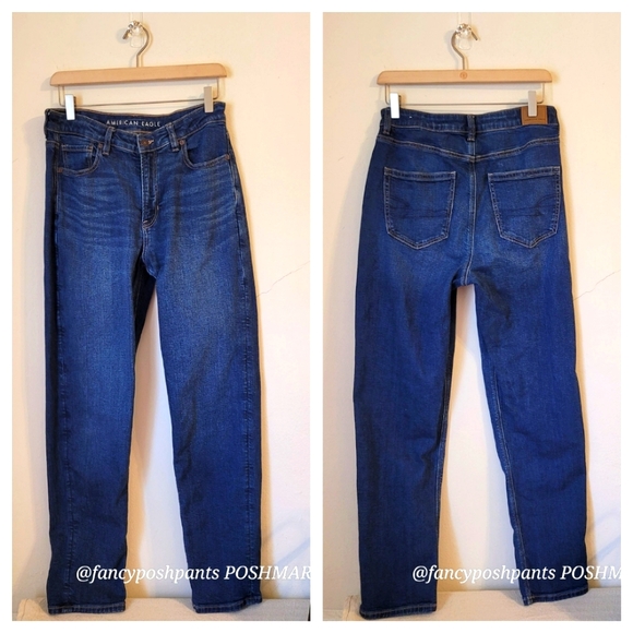 AEO MOM jeans high waisted five pocket ankle length long like new stretch tall - Picture 3 of 17
